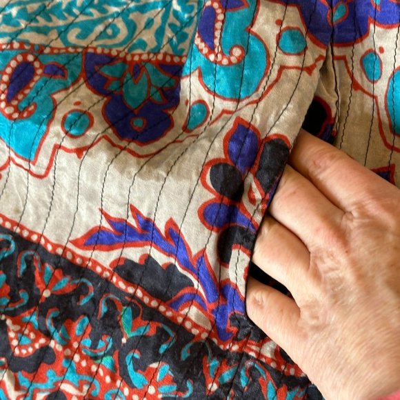 Soft Surroundings Quilted Topper Jacket Size XSP Petite‎ Multicolor Boho Artsy - Picture 5 of 8